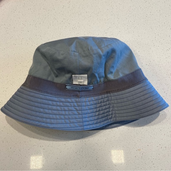 $695 EUC Prada Re-Nylon Bucket Hat Cornflower Blue Size M - Picture 9 of 14